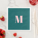 Search for monogrammed monogram initial letter napkins Green