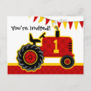Search for tractor 1st birthday invitations Cute