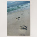 Search for footprints in the sand puzzles Waves