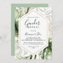 Search for botanical greenery gender reveal invitations Mother to be