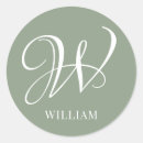 Search for sage green monogram stickers Simple