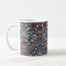 Search for red damask mugs White