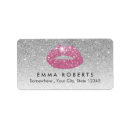 Search for pink and silver glitter return address labels Modern