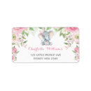 Search for pink elephant return address labels Elephant baby shower