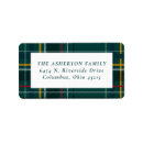 Search for green plaid return address labels Simple