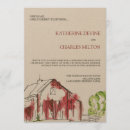 Search for red barn wedding invitations Watercolor