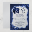 Search for blue masquerade mask invitations Chic
