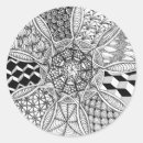 Search for mandala drawing stickers Black and white