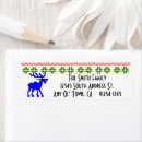 Search for ugly christmas sweater return address labels Reindeer