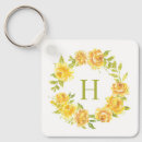 Search for yellow rose key rings Watercolor