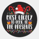Search for no peeking stickers Santa