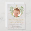 Search for greenery first communion invitations Green leaves