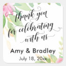 Search for thanks for celebrating with us wedding stickers Watercolor