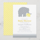 Search for yellow elephant baby shower invitations Yellow and grey