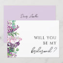 Search for floral bridesmaid cards Purple