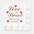 Search for love is sweet napkins Bride and groom