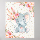 Search for pink elephant nursery art Baby girl nursery