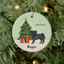 Search for cartoon dog christmas tree decorations Pug