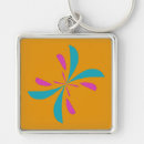 Search for butterflies design square key rings Blue