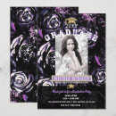 Search for black purple graduation invitations Modern