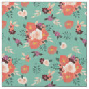 Search for watercolor floral fabric Teal