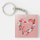 Search for heart shaped key rings Floral