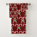 Search for candy canes bath towels Red and white