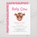 Search for highland cow 1st birthday invitations Pink