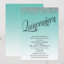 Search for teal quinceanera invitations Glitter