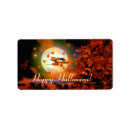 Search for flying witch return address labels Spooky