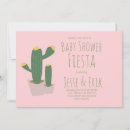 Search for pink cactus baby shower invitations Botanical