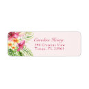 Search for pink and green return address labels Tropical