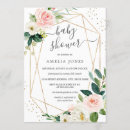 Search for pink gold floral baby shower invitations Watercolor