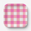 Search for pink plaid plates Rustic