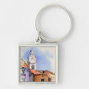 Search for colourful city key rings Illustration