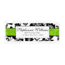 Search for lime green and black return address labels White
