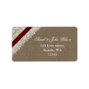 Search for burlap and lace return address labels Rustic