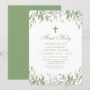 Search for greenery first communion invitations Floral