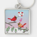 Search for love winter key rings Bird