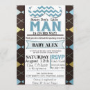 Search for blue green chevron baby shower invitations Moustache