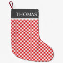 Search for red and black plaid christmas stockings Check