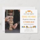 Search for boy construction birthday invitations Boys