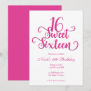 Search for hot pink sweet 16 invitations Modern