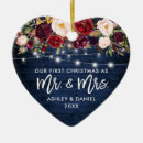 Search for light blue christmas tree decorations Mr and mrs