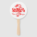 Search for new year hand fans Red