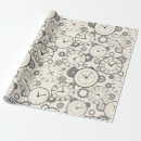 Search for vintage clock wrapping paper Steampunk