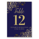 Search for gold foil table cards Navy blue