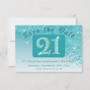 Search for 21st birthday save the dates Glitter