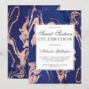 Search for marble and rose gold invitations Navy blue