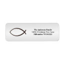 Search for christianity return address labels Fish symbol